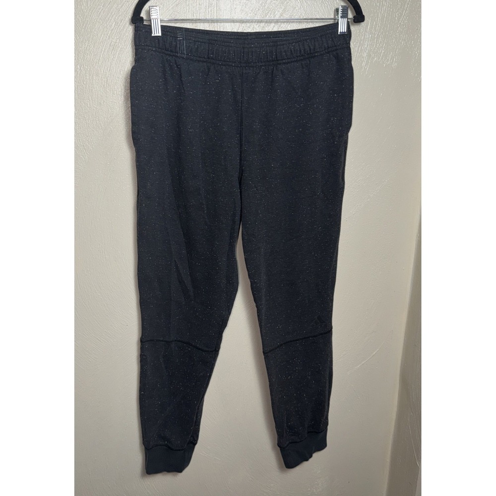 Men's Adidas M Grey Black Speckled Jogger Sweatpants Cozy Comfy Leisure